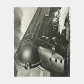 NYC 20th Century Limited Steam Train Motor Medium Fleecedecke (Vorderseite)