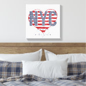 NYC American Flag Heart Leinwanddruck (Insitu (Schlafzimmer))