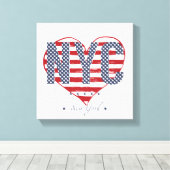 NYC American Flag Heart Leinwanddruck (Insitu (Holzboden))