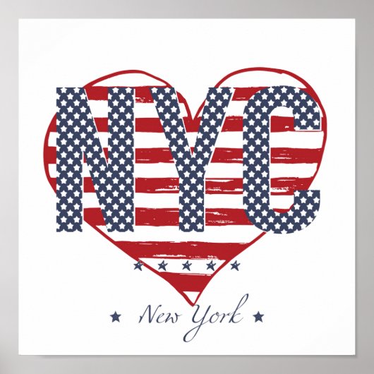 NYC American Flag Heart Poster (Vorne)