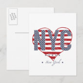 NYC American Flag Heart Postkarte (Vorne/Hinten)