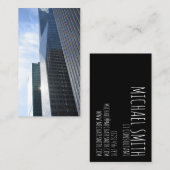 NYC Architecture Skycraper Fotografie Metallic Visitenkarte (Vorne/Hinten)