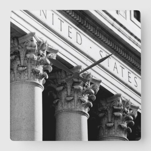 NYC Architektur VIII Quadratische Wanduhr (Vorderseite)