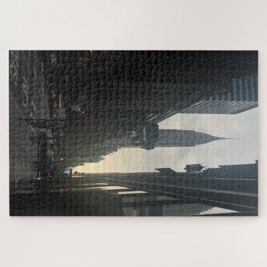NYC Art Deco Skycraper Chrysler Gebäude Sunset Puzzle (Horizontal)