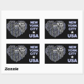 NYC-Aufkleber Rechteckiger Aufkleber (Blatt)