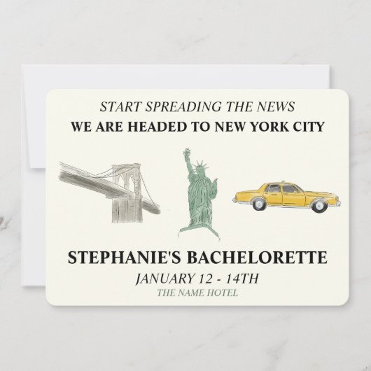 NYC Bachelorette Einladung (Vorderseite)