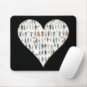 NYC Black Heart New York City People Mousepad (Mit Mouse)