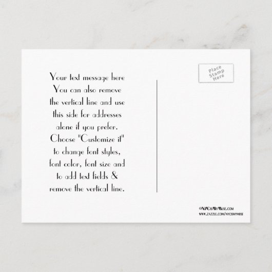 NYC Black Wide Skyline Silhouette #2 Save the Date Ankündigungspostkarte (Rückseite)