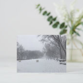 NYC Blizzard Upper West Side Riverside Park Snow Postkarte (Stehend Vorderseite)