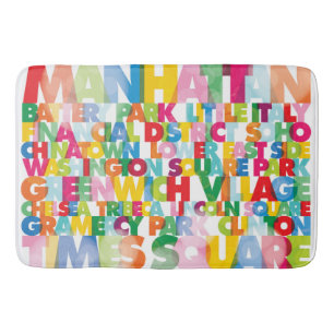 NYC Boroughs Bath Mat Badematte