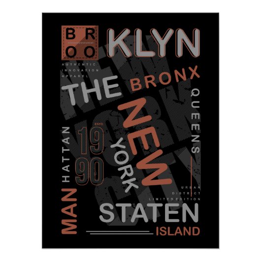 NYC Boroughs Legacy Poster (Vorderseite)