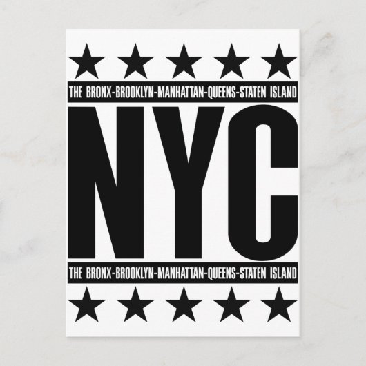 NYC Boroughs Postkarte (Vorderseite)