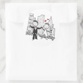 NYC Braut und Groom Wedding Runder Aufkleber (Tasche)