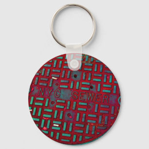 NYC Broadway Street Manhole Cover Schlüsselanhänger