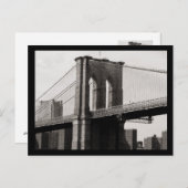 NYC Brooklyn Bridge Closeup Postkarte (Vorne/Hinten)