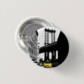 Nyc Brooklyn Bridge New York City Yellow Taxi Button (Vorne & Hinten)