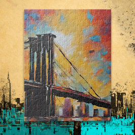 NYC Brooklyn Bridge Sonnenuntergang Stadtbild Puzzle
