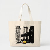Nyc Brooklyn Yellow Taxi Nyc New York City Jumbo Stoffbeutel (Vorne)