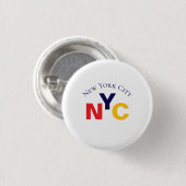 NYC Button - Classic New York City Souvenir (Vorne & Hinten)