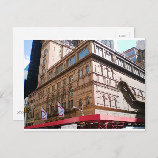 NYC Carnegie Hall Postkarte (Vorne/Hinten)