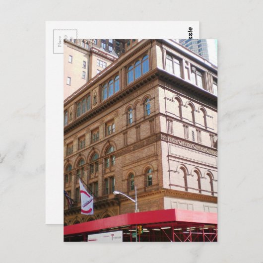 NYC Carnegie Hall Postkarte (Vorne/Hinten)
