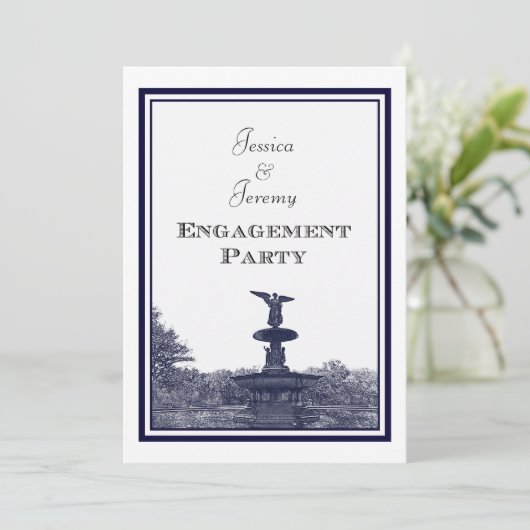 NYC Central Park Bethesda Ft DIY #2 Verlobung Einladung (Stehend Vorderseite)