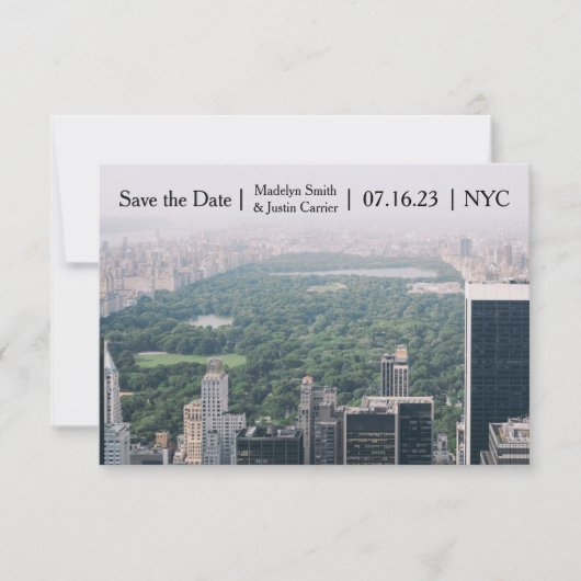 NYC Central Park Foto - 3x5 Save the Date (Vorderseite)