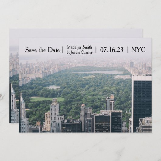 NYC Central Park Foto - Save the Date (Vorne/Hinten)