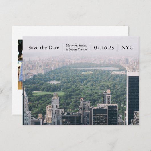 NYC Central Park Foto - Save the Date Postkarte (Vorne/Hinten)