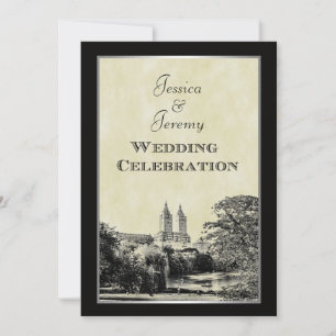 NYC Central Park Lake San Remo Etched from Wedding Einladung