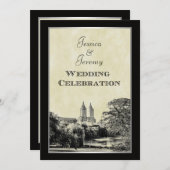 NYC Central Park Lake San Remo Etched from Wedding Einladung (Vorne/Hinten)