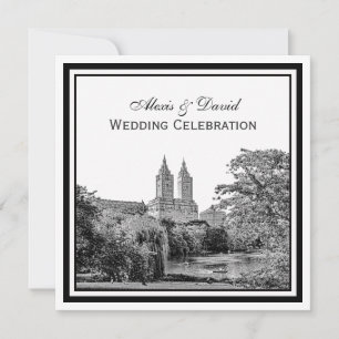 NYC Central Park See San Remo geätzte SQ Hochzeit Einladung