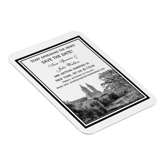 NYC Centrl Pk Lake San Remo Etchd Save the Date Magnet (Rechte Seite)
