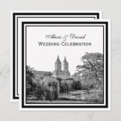 NYC Centrl Pk Lake San Remo Etched SQ Wedding Einladung (Vorne/Hinten)