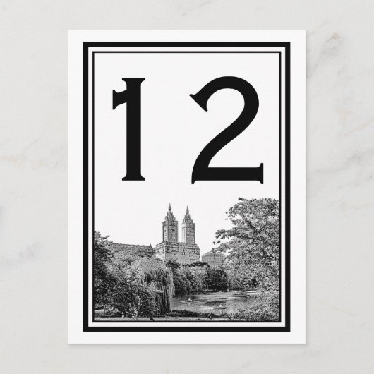 NYC Centro Pk Lake San Remo Etched SQ Tischnummer (Vorderseite)