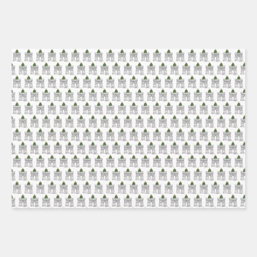 NYC Christmas Brooklyn Bridge Washington Square Geschenkpapier Set (Vorderseite 2)