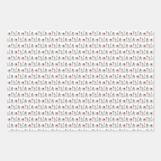 NYC Christmas Brooklyn Bridge Washington Square Geschenkpapier Set (Vorderseite)