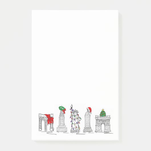 NYC Christmas Xmas Sehenswürdigkeiten Architecture Post-it Klebezettel (Vorderseite)