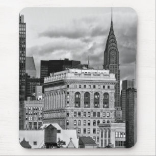 NYC: Chrysler-Gebäude, Rückseite von Flatiron B&W Mousepad