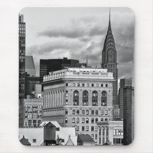 NYC: Chrysler-Gebäude, Rückseite von Flatiron B&W Mousepad (Vorne)