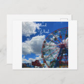 NYC Coney Island Wonder Wheel Postkarte (Vorne/Hinten)