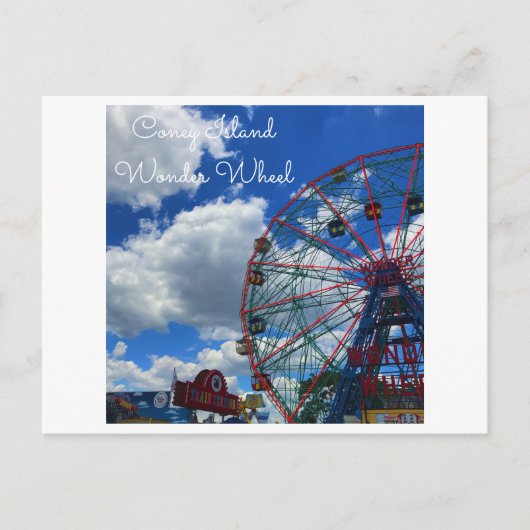 NYC Coney Island Wonder Wheel Postkarte (Vorderseite)