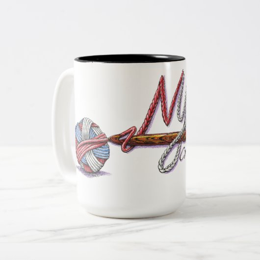 NYC Crochet Guild 15oz Tasse (Vorderseite Links)