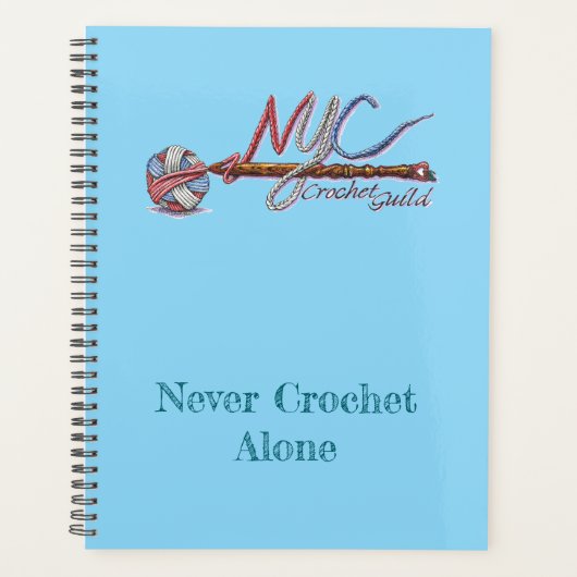 NYC Crochet Guild Blue Planner Planer (Vorderseite)