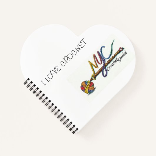NYC Crochet Guild Heart Notebook Notizblock (Vorderseite)