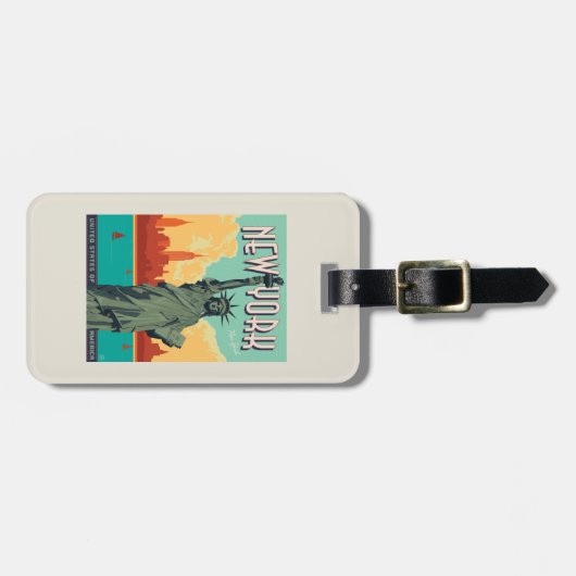 NYC - Dame Liberty Gepäckanhänger (Vorderseite horizontal)