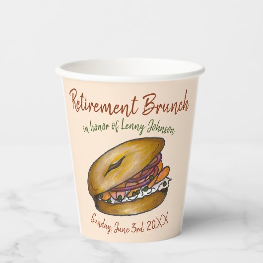 NYC Deli Bagel Creme Käse Kapern Onions Lox Pappbecher (Vorderseite)