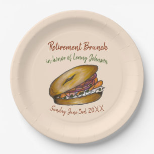 NYC Deli Bagel Creme Käse Kapern Onions Lox Pappteller