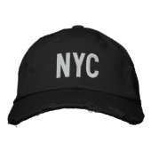 NYC DISTRESSED TWILL BASEBALL CAP BESTICKTE BASEBALLKAPPE (Vorderseite)