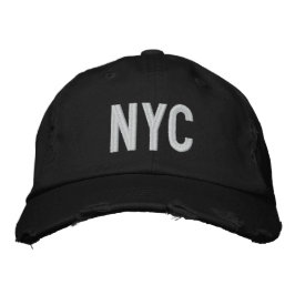NYC DISTRESSED TWILL BASEBALL CAP BESTICKTE BASEBALLKAPPE